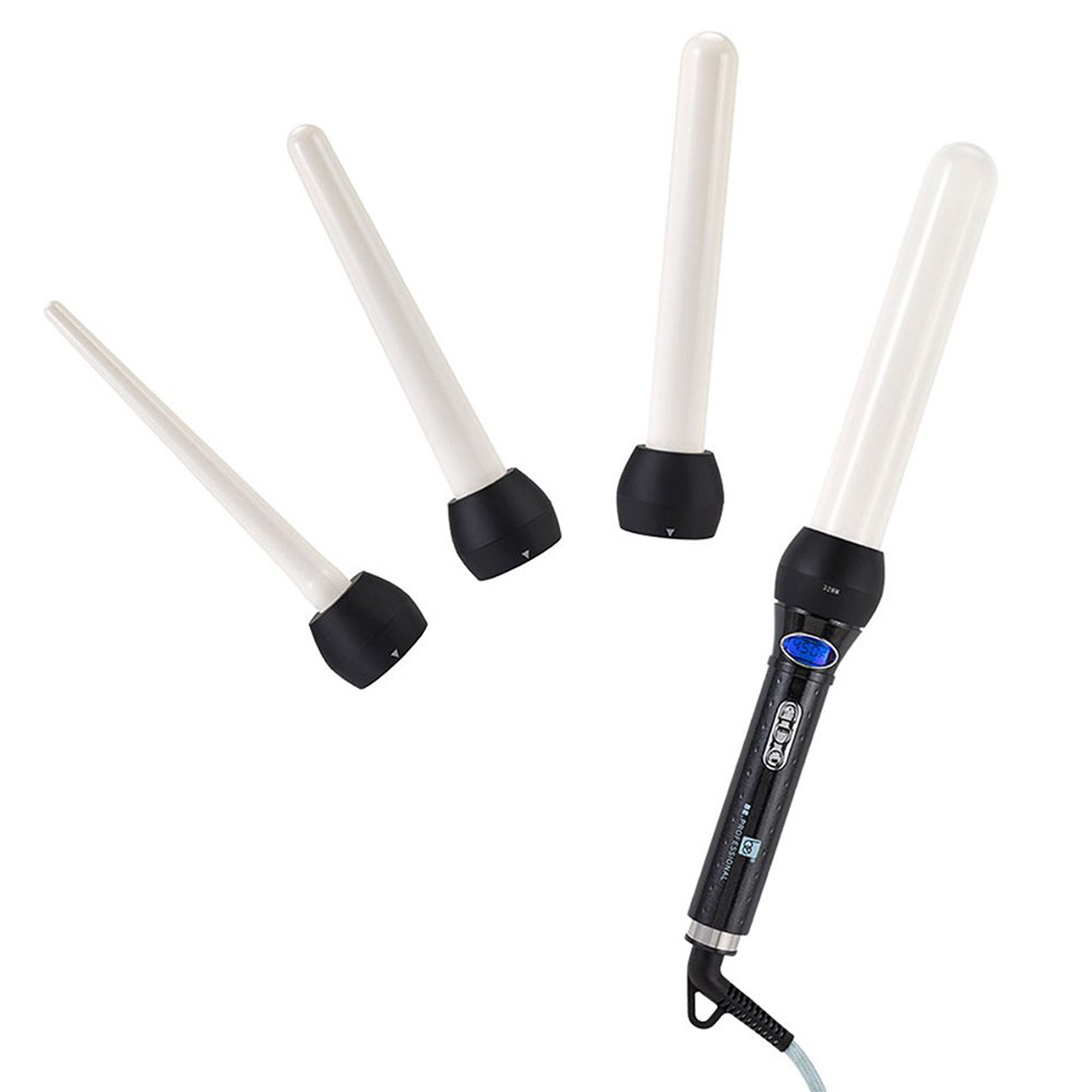 Be. Professional 4-in-1 Interchangeable Thermolon Digital Perfect Curl Iron Set